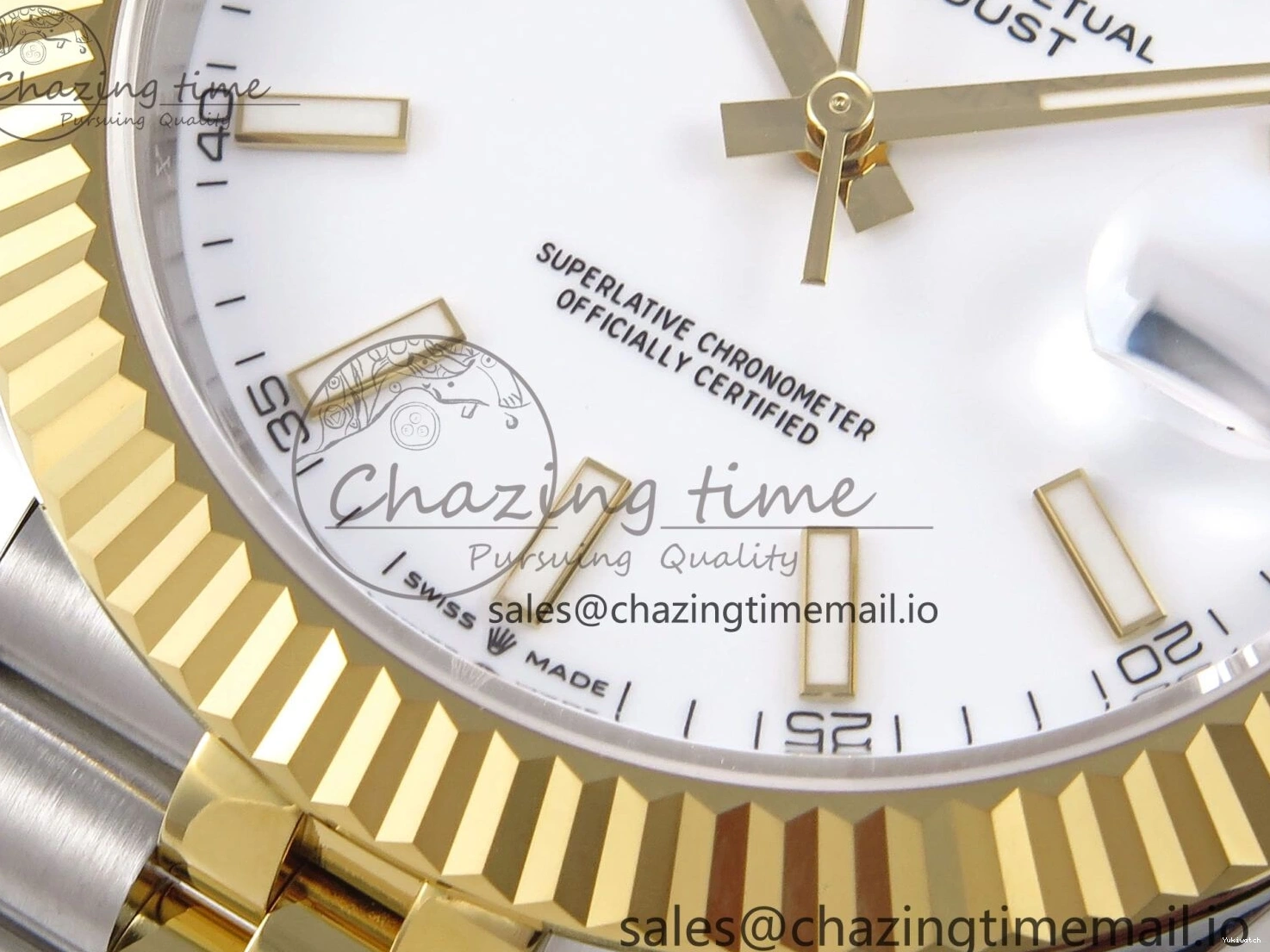 SS Best 41 Bracelet EWEF Stick DateJust Dial Jubilee A3235 White on Edition 126333 YG 0305